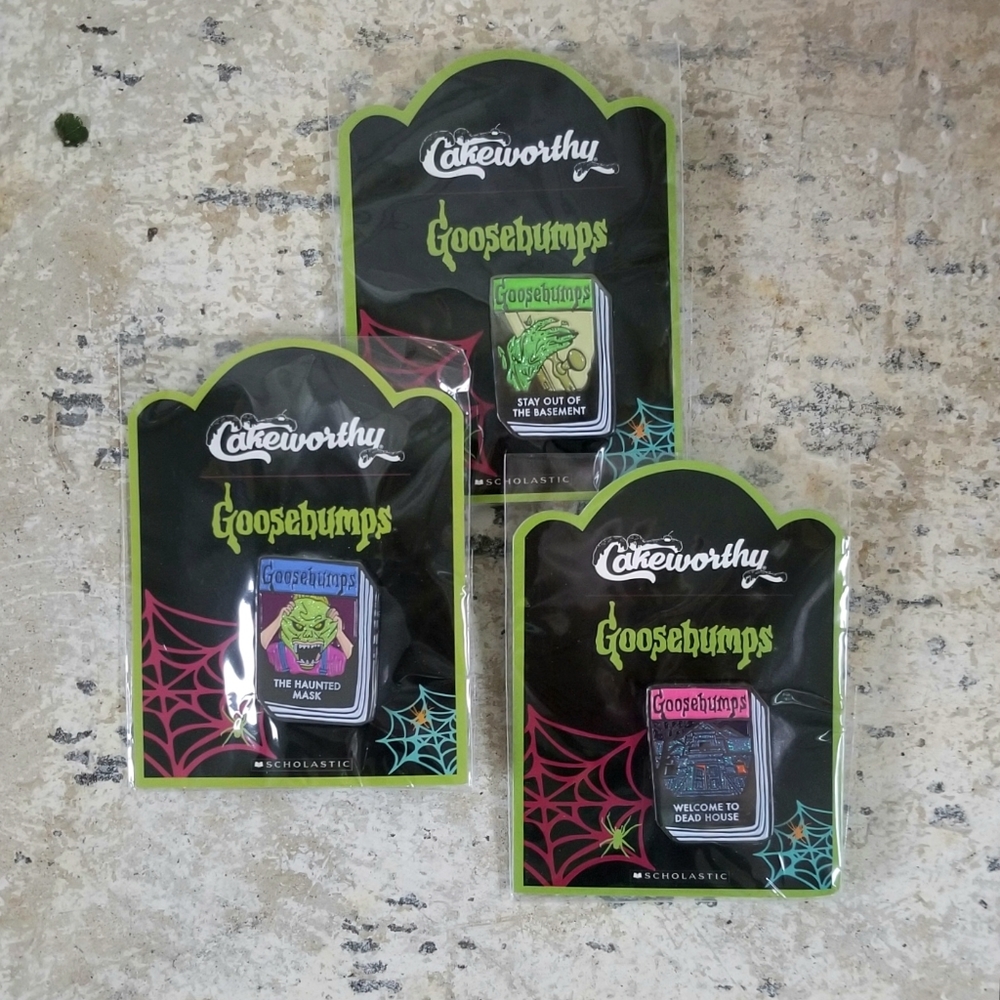 Goosebumps Book Covers Cakeworthy Enamel Pins Set of 3